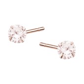 Cercei argint placati cu aur roz cu pietre roz 5mm DiAmanti 1CO3ERG_MO-DIA